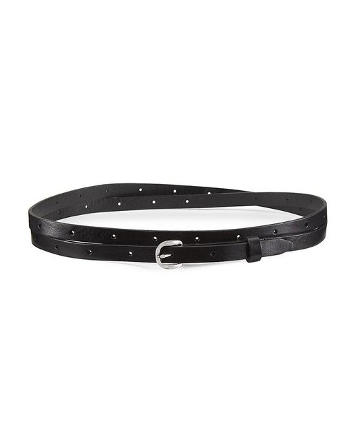 Rag & Bone Black Mini Belize Leather Wrap Belt