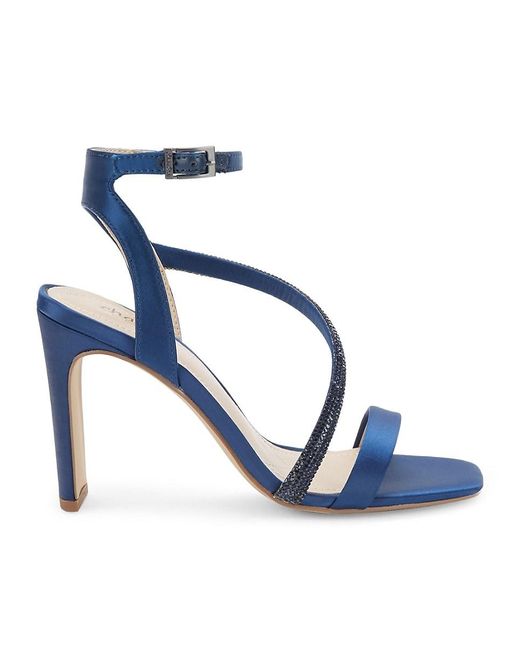 Charles David Synthetic Gena Ankle Strap Heel Sandals in Navy (Blue ...