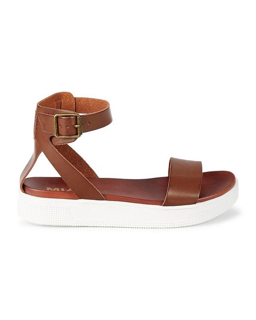 MIA Ellen Ankle-strap Faux Leather Sandals - Lyst