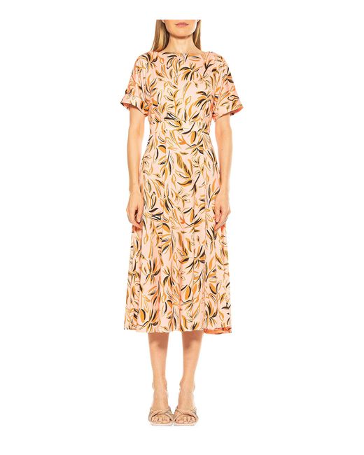 Alexia Admor Synthetic Lana Boatneck Midi Dress in Metallic | Lyst
