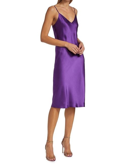L'Agence Jodie Silk Slip Dress in Purple Lyst Canada