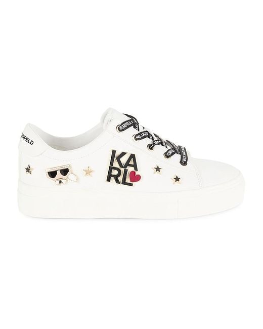 Karl Lagerfeld Multicolor Cammy Embellished Logo Low Top Platform Sneakers