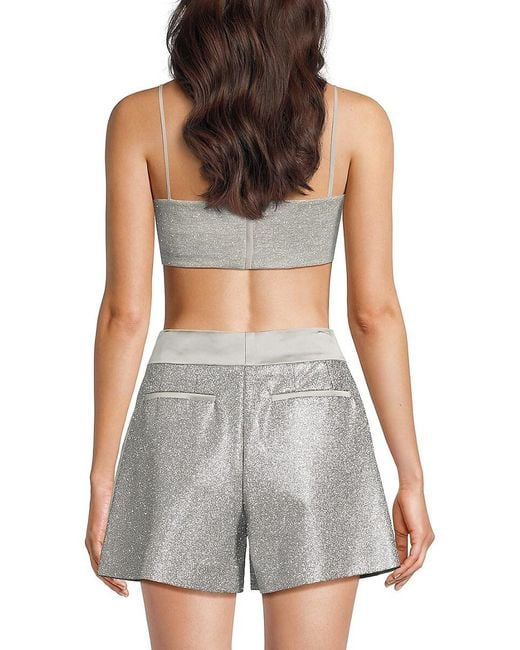 Off-White c/o Virgil Abloh Gray Hday Glitter Twist Crop Top