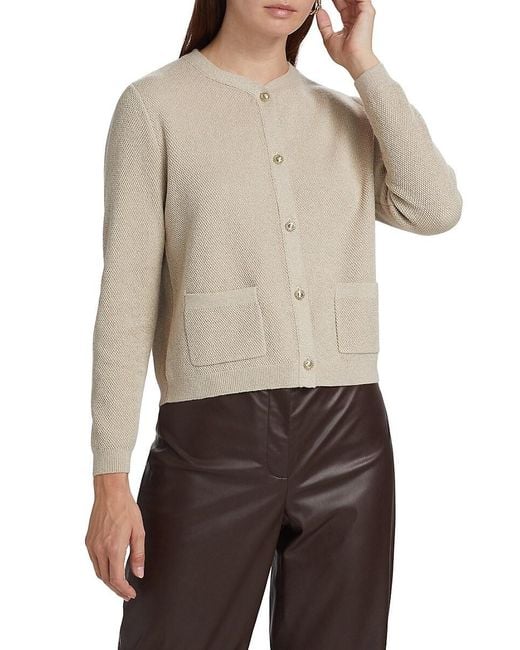 Kobi Halperin Natural Metallic Knit Cardigan