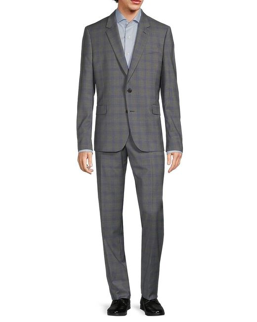 Paul Smith Gray Tailored Fit Checked Suit for men