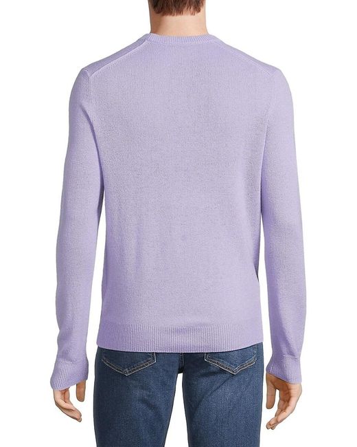 ATM Purple Wool-Cashmere Seamed Crewneck Sweater for men