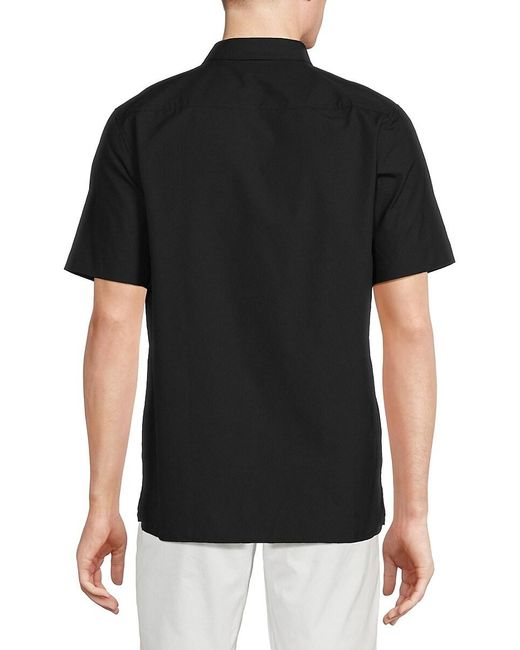 HUGO Black Ebor Logo Short Sleeve Shirt for men