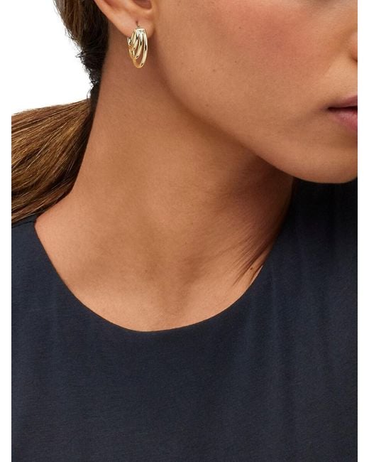 Saks Fifth Avenue Metallic 14K Polished Triple-Row Hoop Earrings