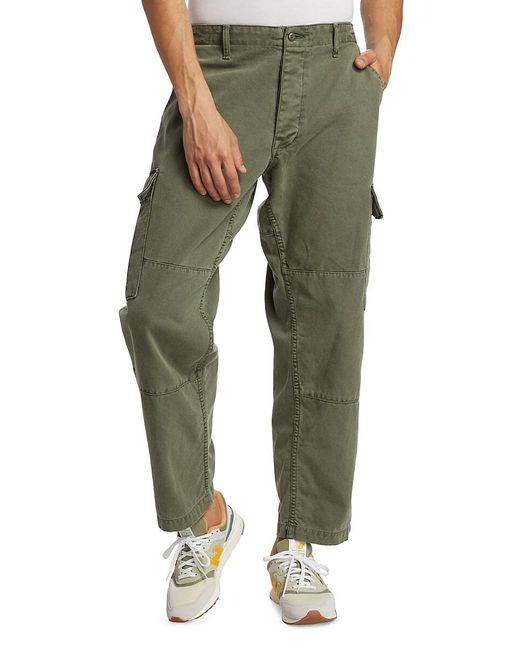 NSF Green Straight Leg Cargo Pants for men
