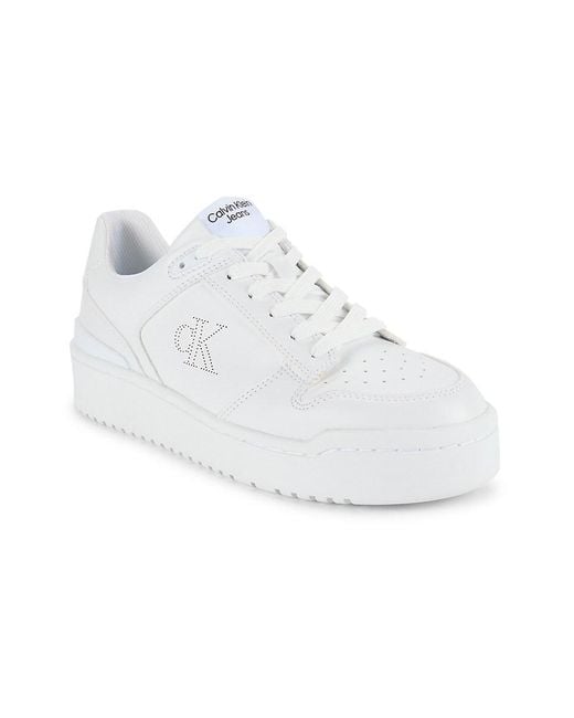 Calvin Klein White Ashier Perforated Sneakers