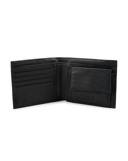 Versace Black Logo Elastic Leather Bifold Wallet for men