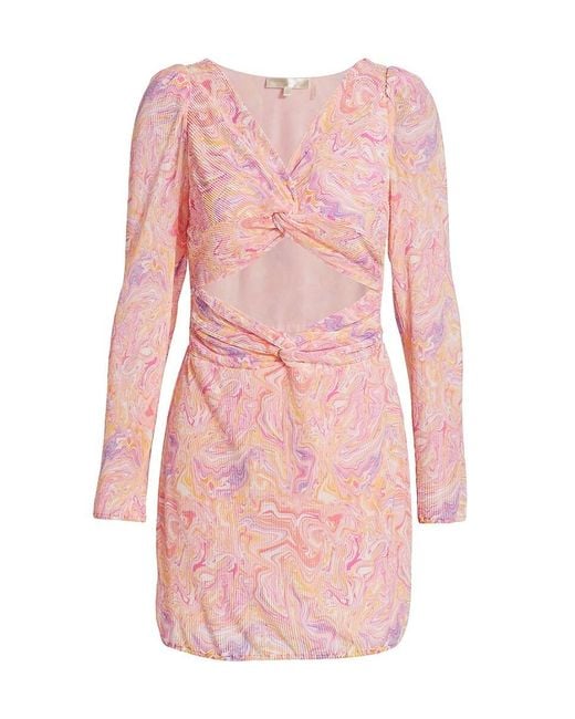 LoveShackFancy Pink Nanita Marble Cut Out Minidress