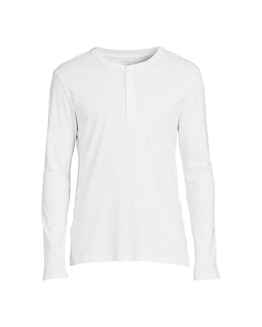 Saks Fifth Avenue White Saks Fifth Avenue Solid Long Sleeve Henley for men