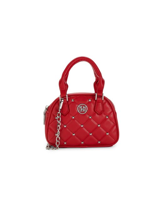 Badgley Mischka Dome Studded & Quilted Convertible Top Handle Bag in