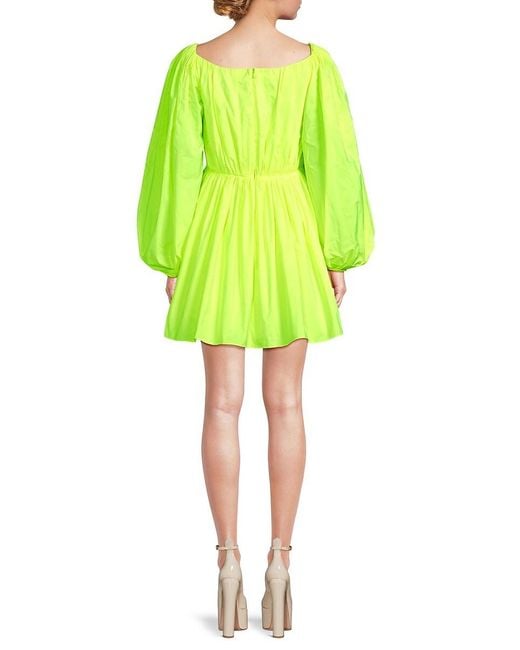 Valentino Yellow Puff Sleeve Minidress