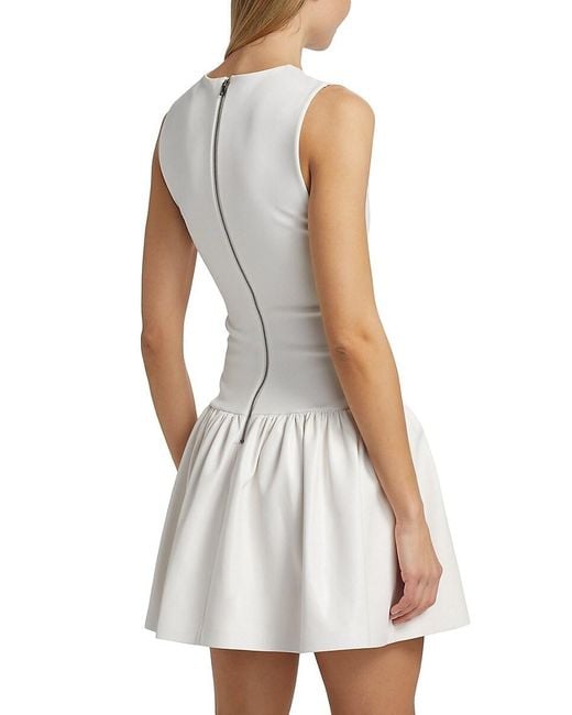 Alice + Olivia Black Ella Faux Leather Minidress