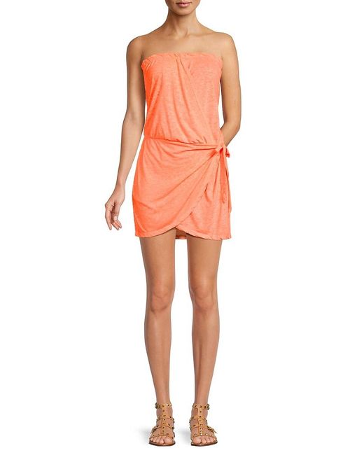 Becca Orange 'Heathered Bandeau Mini Sheath Dress