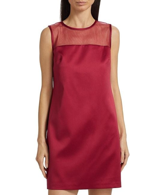 If Only Studio Red Ava Satin Shift Minidress