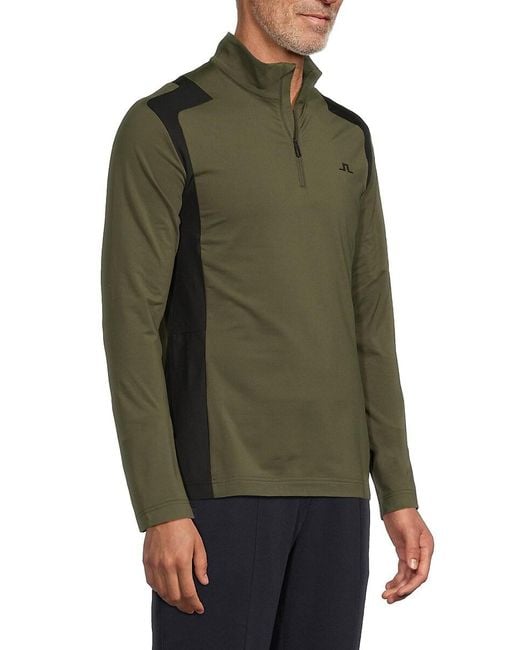 J.Lindeberg Green J. Lindeberg Lukas Quarter-Zip Sweatshirt for men