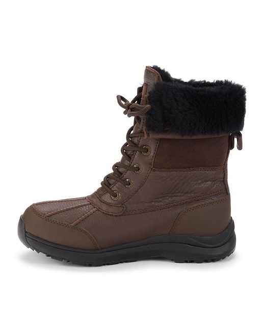 UGG Adirondack Faux Fur Lined Combat Boots in Brown Lyst UK
