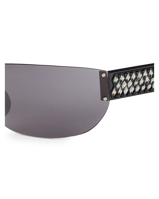 Swarovski Gray 76mm Faux Crystal Wrap Sunglasses