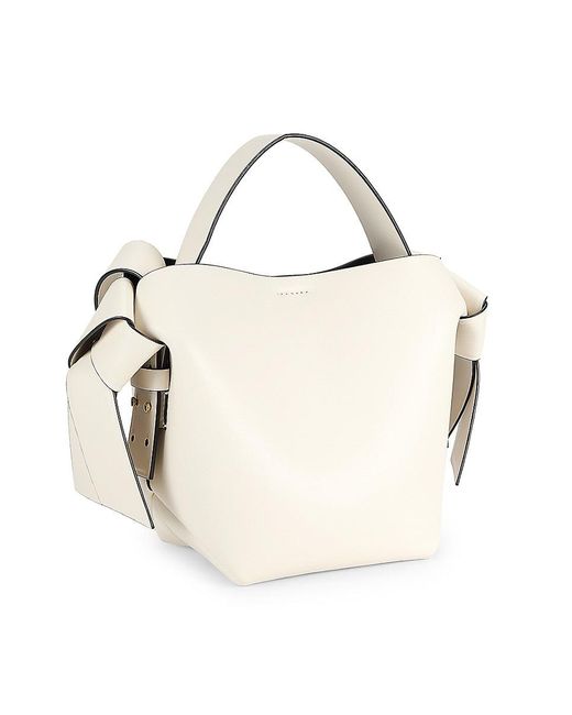 Acne White Mini Leather Top Handle Bag