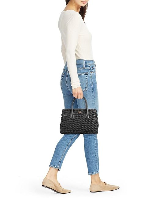 Sam Edelman Black Rowan Braided Top Handle Bag