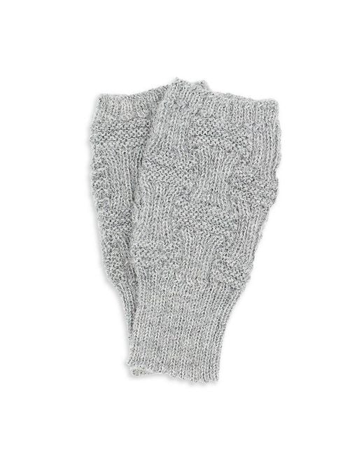 Surell Gray Alpaca Knit Fingerless Gloves