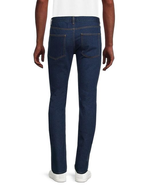 Valentino Blue Appliqué Contrast Seam Jeans for men