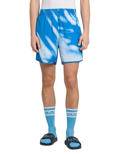BLUE SKY INN Blue Abstract Shadow Shorts for men