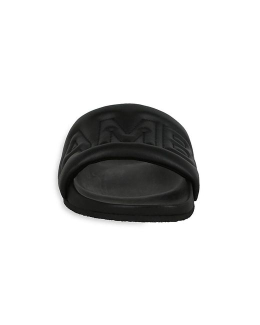 Ambush Black Quilted Logo Leather Slides for men