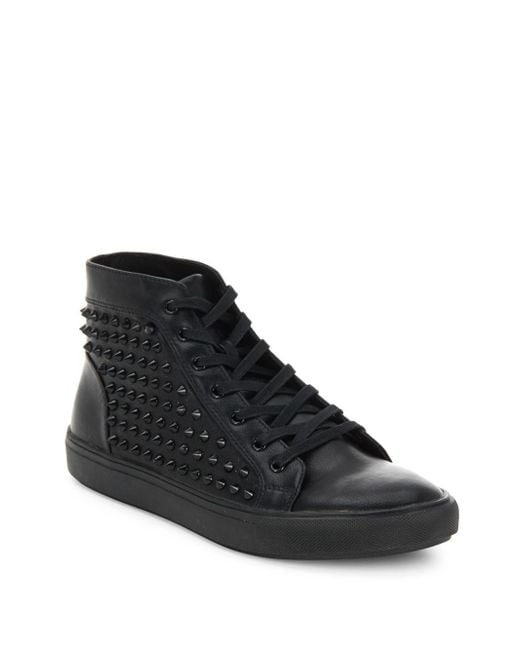 Steve Madden Black Jekyll Studded High-top Sneakers