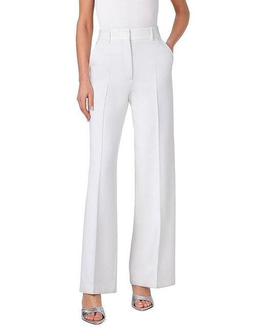 Akris Punto White Chiaro Jersey Straight-Leg Trousers