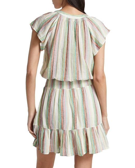 Rails White Augustine Stripe Linen-Blend Minidress