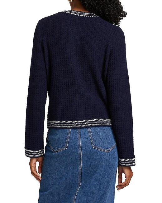 Design History Blue Contrast-Trim Cardigan