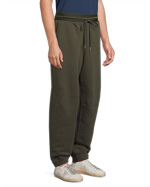 Helmut Lang Green Curve Combed Cotton Jogger Sweatpants for men