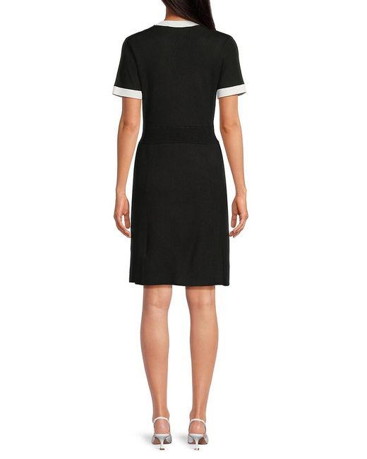 Karl Lagerfeld Black Contrast-trim Sweater Minidress
