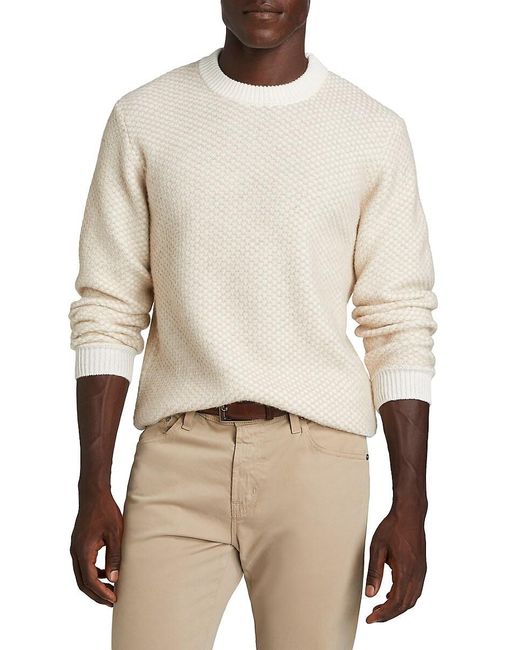 Saks Fifth Avenue Natural Collection Seed Stitch Crewneck Sweater for men
