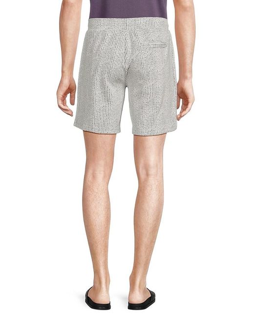 FLEECE FACTORY Gray Textured Flat Front Shorts for men