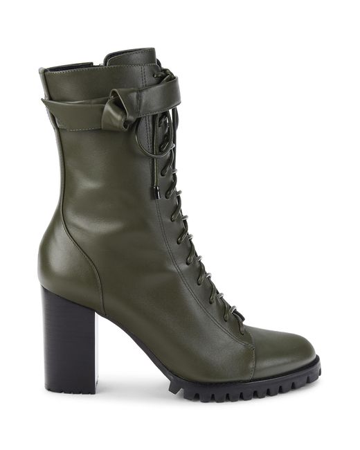 report block heel combat boot