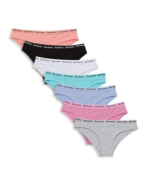 Juicy Couture Multicolor 7-pack Logo Elastic Bikini Panties