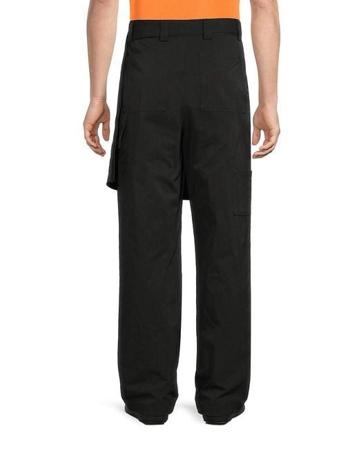 Off-White c/o Virgil Abloh Black Neen Printed Apron Carpenter Pants for men