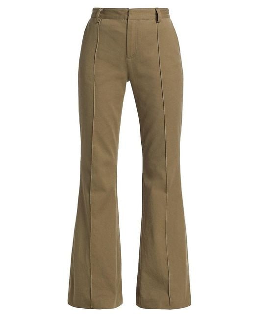 ATM Natural Cotton-Blend Twill Flare Pants