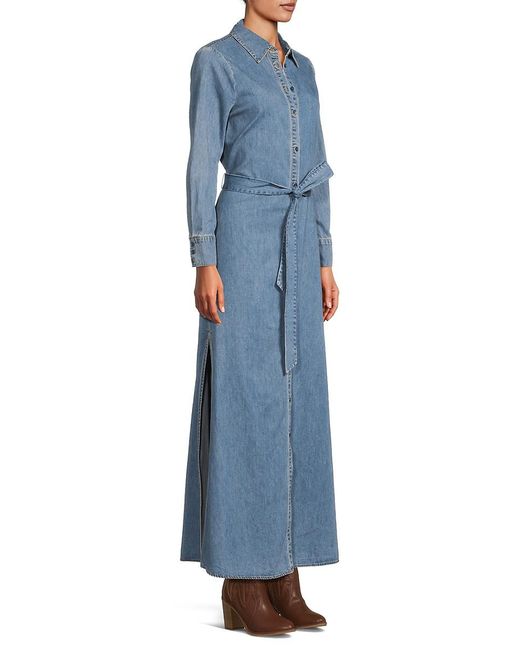 Alice + Olivia Blue Chassidy Denim Maxi Dress