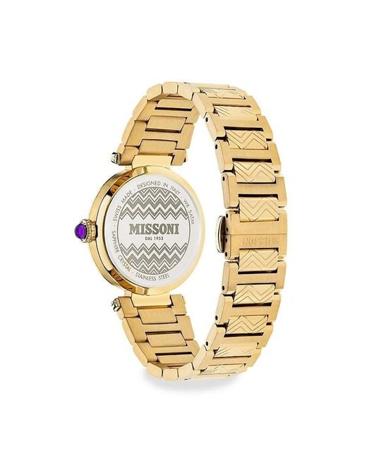 Missoni Metallic Atelier 35mm Goldtone Stainless Steel Bracelet Watch