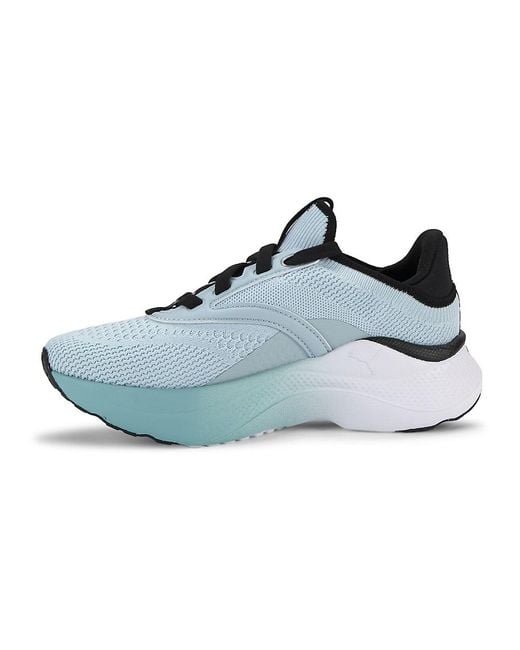 PUMA Blue Softride Mayve Knit Low-Top Sneakers