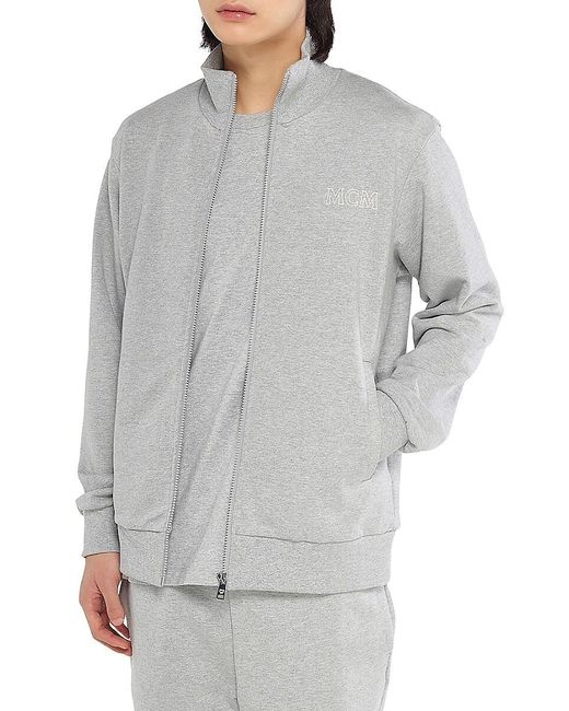 MCM Gray Essentials Logo Track Jacket for men