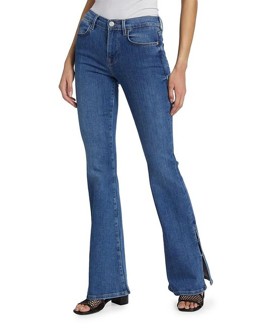 FRAME Le High Flare Mini High-rise Flare Jeans in Blue