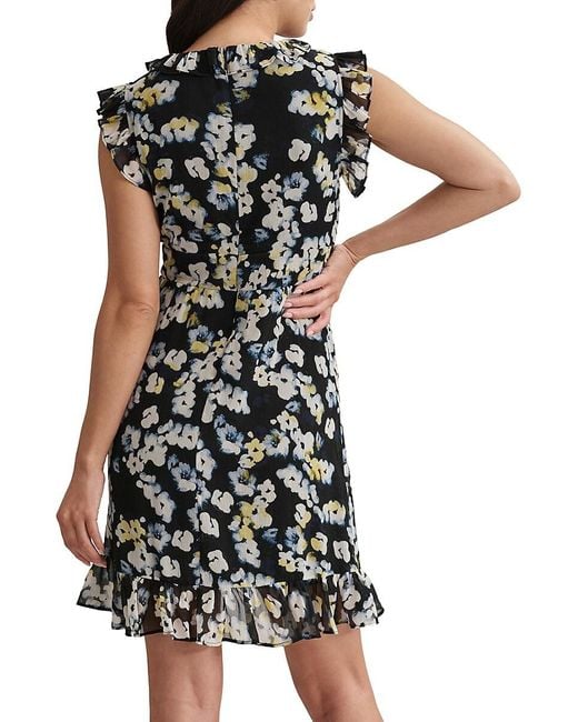 DKNY Black Ruffle Sheath Dress