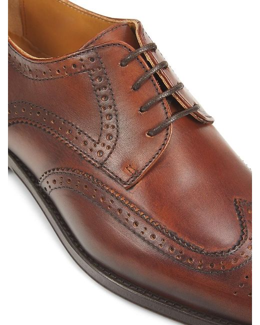 Saks Fifth Avenue Brown Timothee Leather Brogues for men